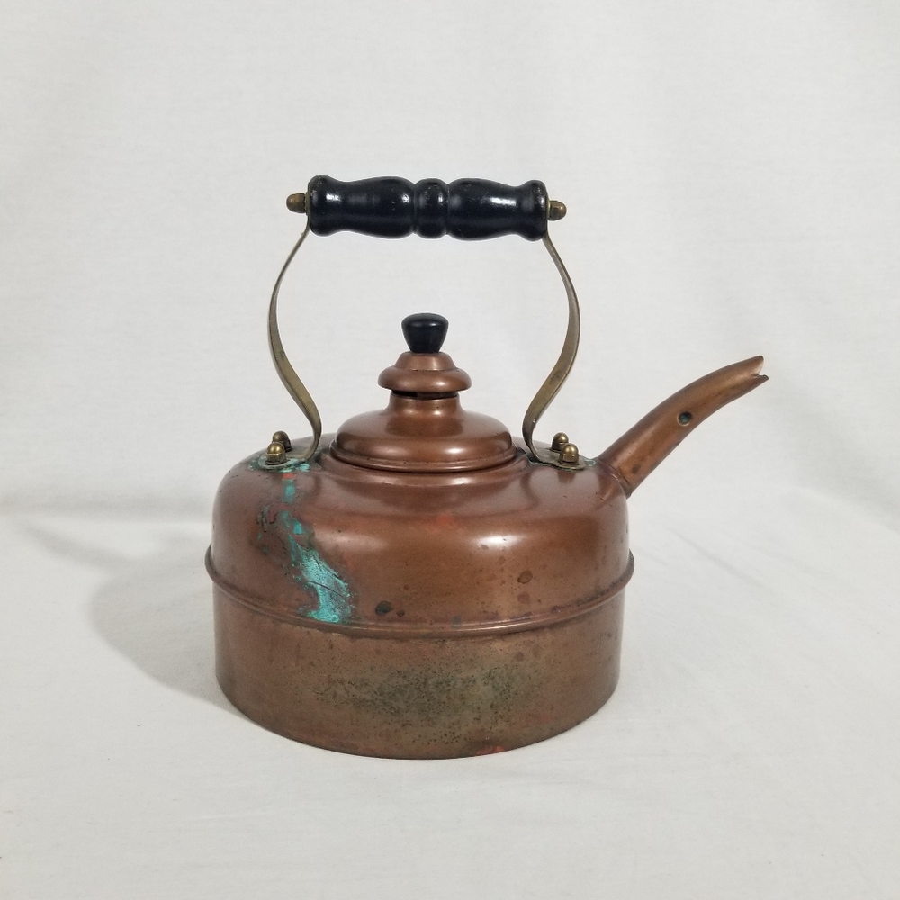 Vintage Solid Copper Tea Kettle Made in England